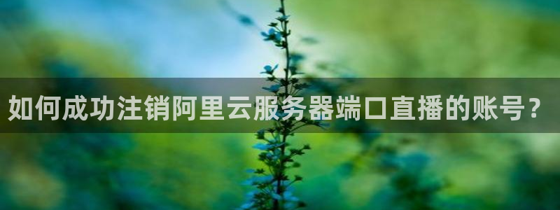 so米体育nba在线直播：如何成功注销阿里云服务器端口直播的账号？