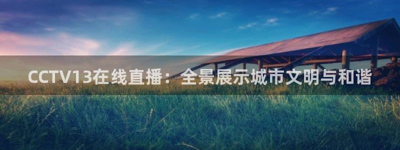 so米体育直播nba赛事：CCTV13在线直播：全景展示城市文明与和谐